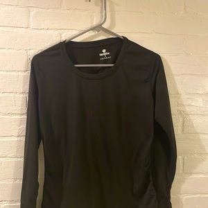 black long sleeve long underwear to wear under snow clothes